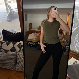 American Eagle Outfitters Olive Short Sleeve Top